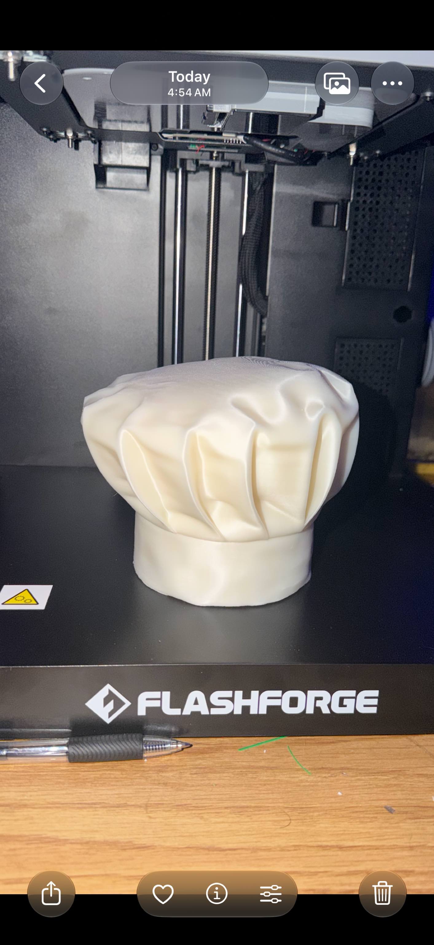Custom Made Chef Hat, Off Set White to Make Look More Natural π¨βπ³ β made by Dominic Hartenstein (Buffalo 3D Printing)