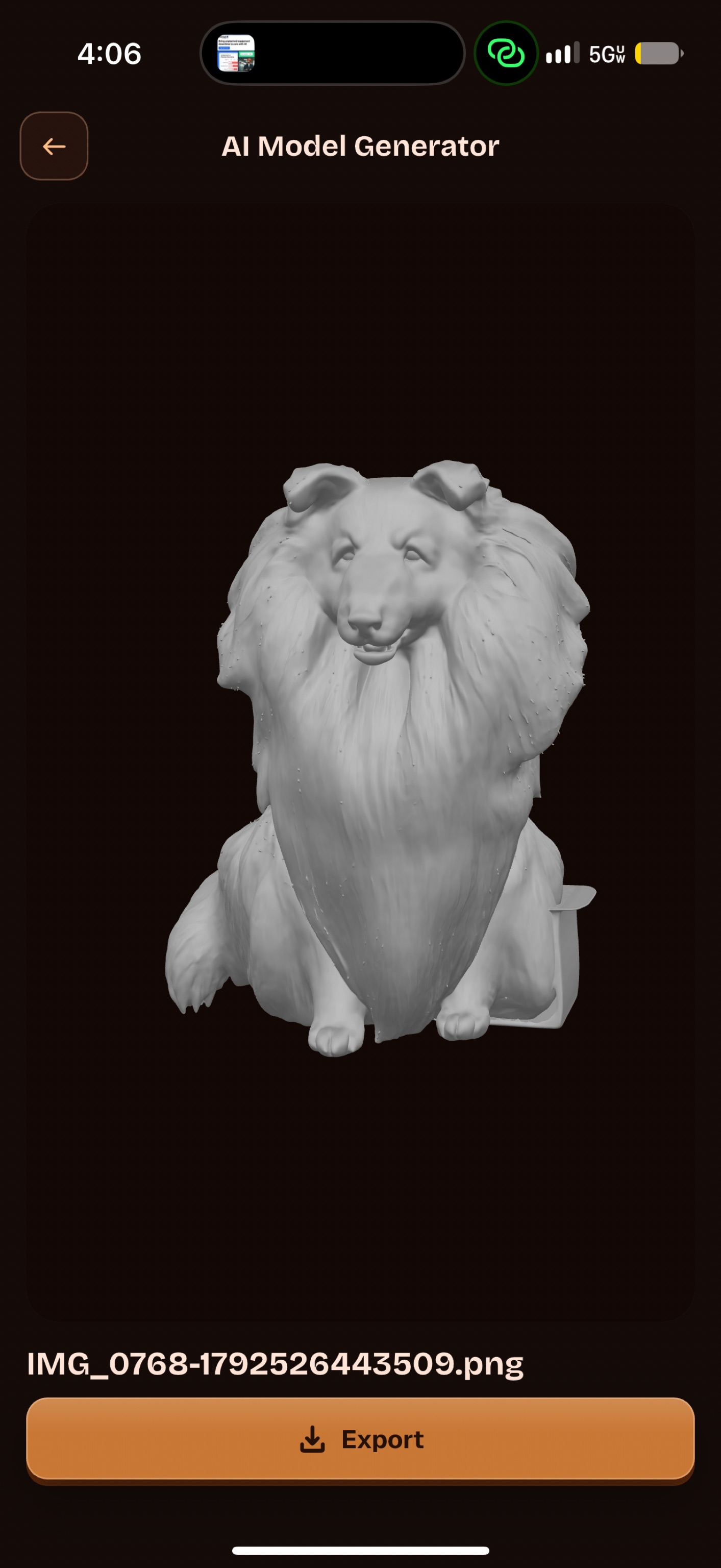 Custom Ordered Dog 3D Printed Dog Portrait for Sheltie Show Dog 🐾 — photo 2 of 3